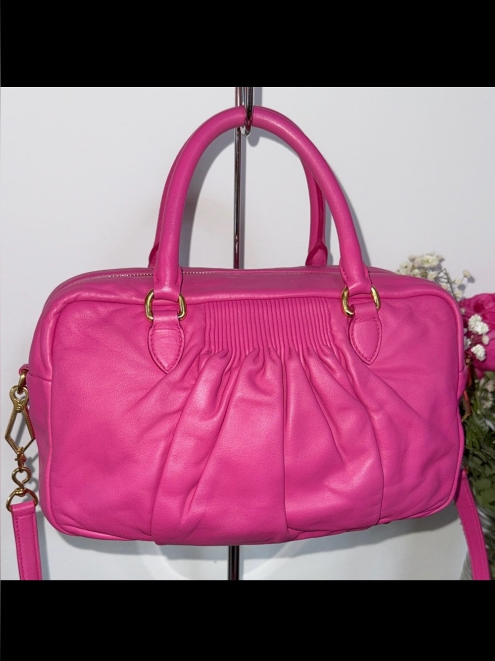 Miu Miu Fuchsia Leather Hand/Shoulder Bag